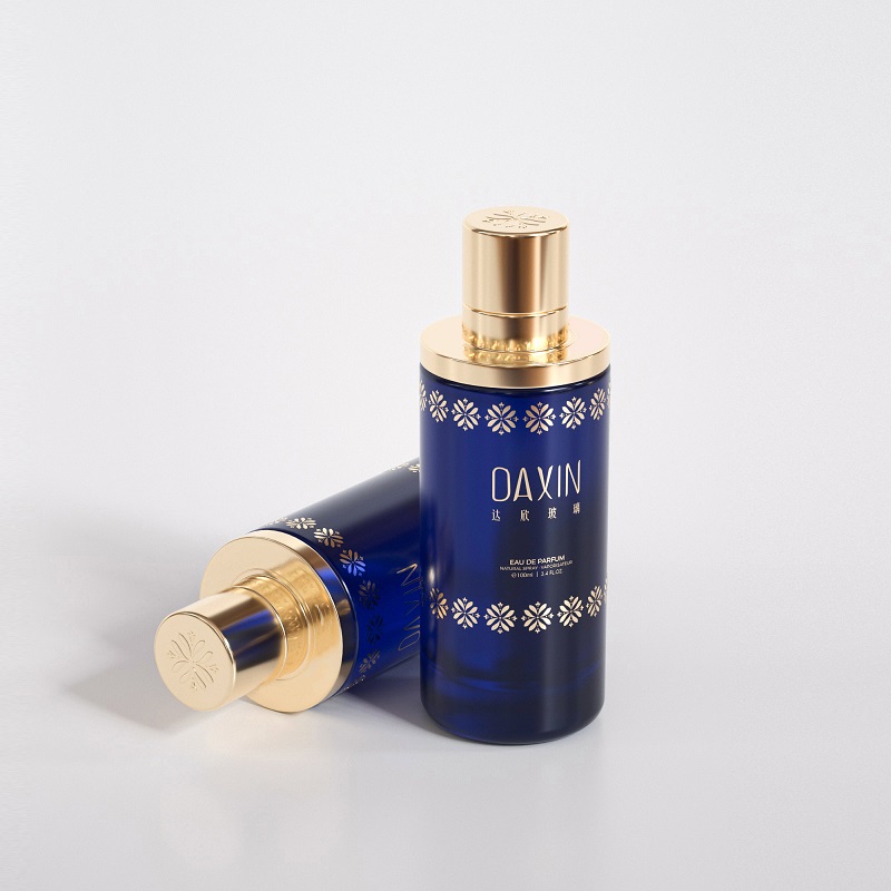 Confezione di profumo cilindrica di lusso in vetro da 100 ml con scatola di imballaggio