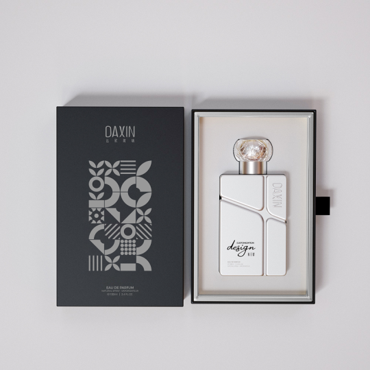 Flacon de parfum rectangulaire en verre de 3,4 oz (100 ml) avec emballage en boîte