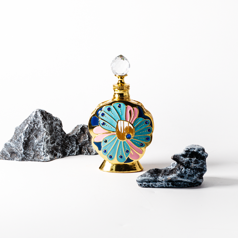Perfume árabe unisex, botella vacía personalizada OEM de lujo árabe de 15 ml para aceite esencial floral.