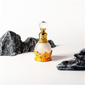 Botol Parfum Minyak Esensial Arab Paduan Logam Emas Desain Bunga 15ml
