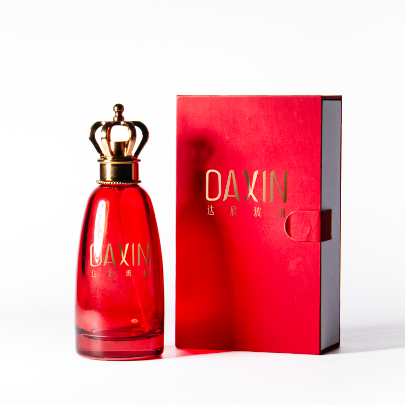 Easy Crimp Perfume Bottle Press 30ml Red Women Perfume Bottle 50ml 100ml