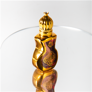 Botol Parfum Rol Gaya Labu 10ml, Botol Kaca Kosong dengan Lapisan Elektroplating, Botol Rol dengan Tutup Ulir