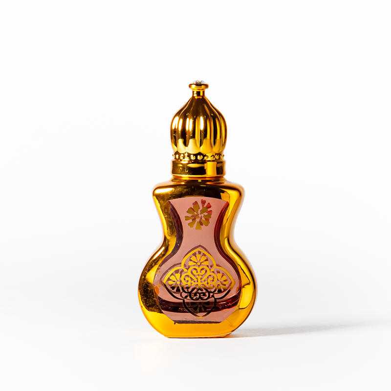 10 ml Parfüm-Rollerflasche im Kürbis-Stil, galvanisiertes Finish, leere Glasfläschchen zum Aufrollen mit Schraubverschluss