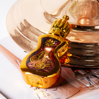 Botol Parfum Rol Gaya Labu 10ml, Botol Kaca Kosong dengan Lapisan Elektroplating, Botol Rol dengan Tutup Ulir