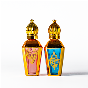 Sampel Parfum Minyak Esensial Kaca Perunggu Elektroplating Portabel 10ml dengan Bola