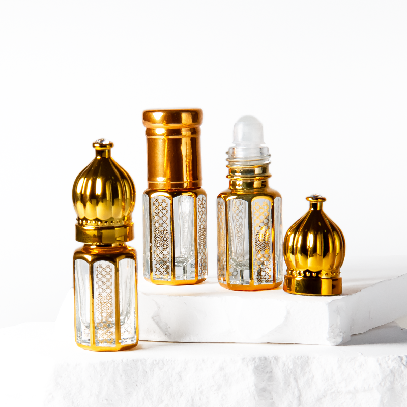 Luxury Arabic Attar Bottles 3ml 6ml 12ml Dubai Oud Perfume Essential Oil Glass Bottles