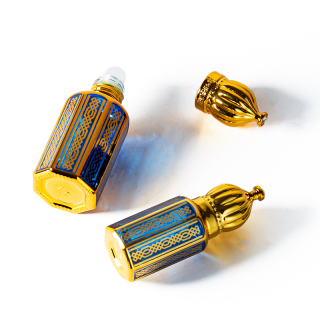 Botol Rol Minyak Esensial Kustom 3ml Botol Kaca Biru Carbolt dengan Rol untuk Attar