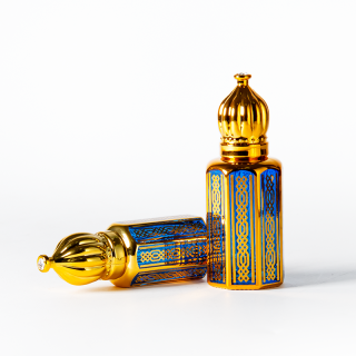 Botol Rol Minyak Esensial Kustom 3ml Botol Kaca Biru Carbolt dengan Rol untuk Attar