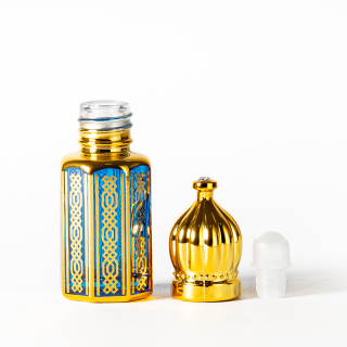 Botol Rol Minyak Esensial Kustom 3ml Botol Kaca Biru Carbolt dengan Rol untuk Attar