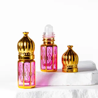 Etiqueta para botella de aceite esencial de 3 ml, botellas de Attar árabe de 6 ml, botellas de aceite decorativas de vidrio con cierre enrollable de 12 ml