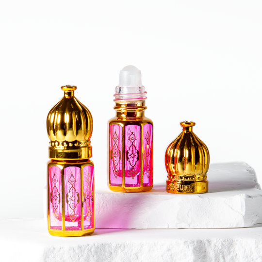 Etichetta per flacone di olio essenziale da 3 ml, flaconi di Attar arabo da 6 ml, flaconi di olio in vetro decorativi da 12 ml