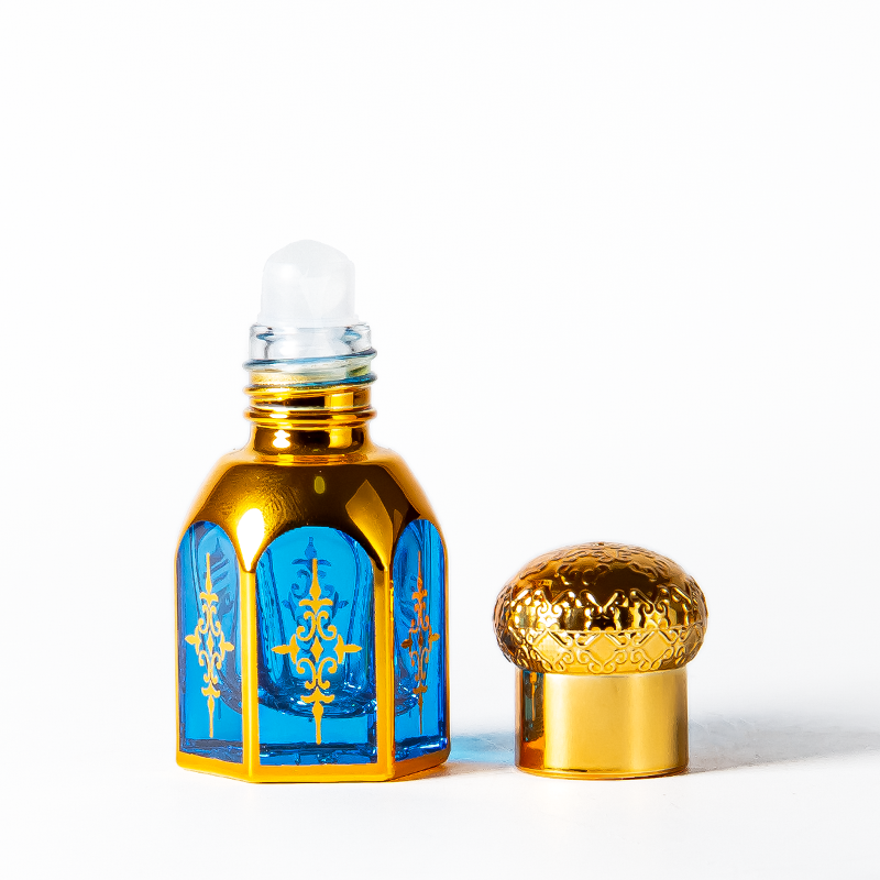 Custom Essential Oil Attar Bottle Glass Ball 6ml 3ml Roller Bottles for Perfume Oils