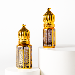 Botol Parfum Minyak Esensial Oktagon, Botol Kaca Mini Semprot Kosong Roll-on