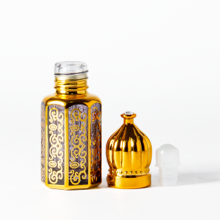 Botol Parfum Minyak Esensial Oktagon, Botol Kaca Mini Semprot Kosong Roll-on