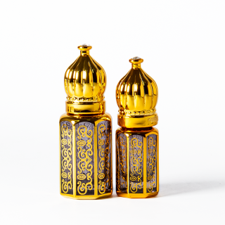 Botol Parfum Minyak Esensial Oktagon, Botol Kaca Mini Semprot Kosong Roll-on