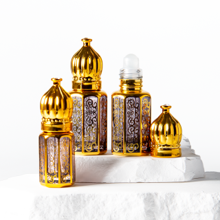 Botol Parfum Minyak Esensial Oktagon, Botol Kaca Mini Semprot Kosong Roll-on