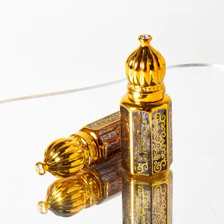 Botella de perfume con atomizador de aceite esencial octagonal, vacía, de vidrio, con mini pulverizador.