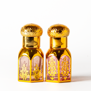 Botol Kaca Roll-on Minyak Esensial Heksagonal Arab Mewah 3ml 6ml Lapisan UV 12ml