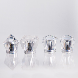Tutup Botol Parfum Mewah Logo Kustom FEA 15mm Plastik Akrilik PP UV Parfum Tutup