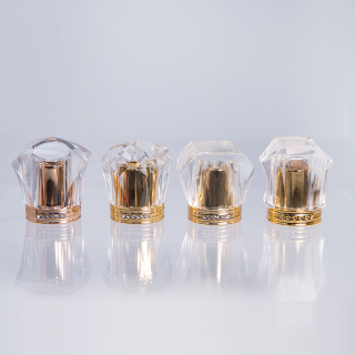 Tutup Botol Parfum Mewah Logo Kustom FEA 15mm Plastik Akrilik PP UV Parfum Tutup
