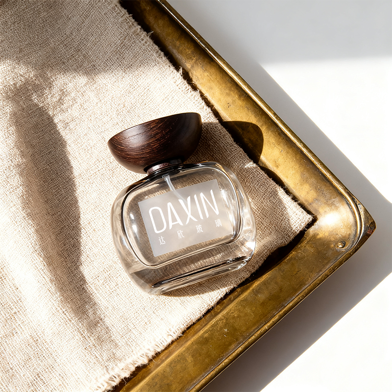 Frascos de perfume unisex únicos de 30 ml con forma de oblata transparente, 50 ml y 100 ml.