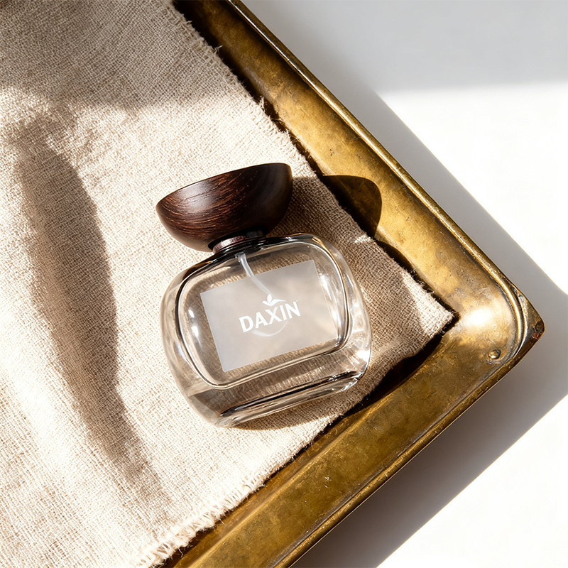 Frascos de perfume unisex únicos de 30 ml con forma de oblata transparente, 50 ml y 100 ml.