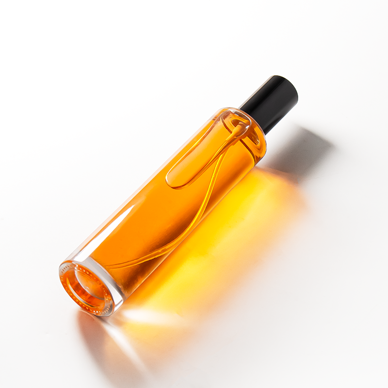 زجاجات عطر أسطوانية دائرية بتصميم مخصص، سعة 30 مل، 50 مل، 100 مل، مع غطاء ذهبي أو فضي