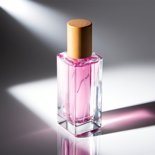 Flacone di profumo in vetro vuoto, quadrato trasparente, personalizzabile, da 35 ml, 30 ml, 50 ml, 100 ml