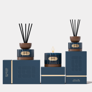 Set Kado Natal 100ml Toples Kaca Lilin Aromaterapi Botol Silinder Diffuser dengan Kotak Kemasan Elegan