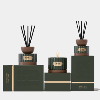 Set Kado Natal 100ml Toples Kaca Lilin Aromaterapi Botol Silinder Diffuser dengan Kotak Kemasan Elegan