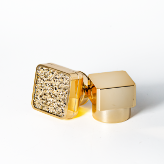 Grosir Kustom Mewah Persegi Kreatif Mewah 15mm Tutup Parfum Emas