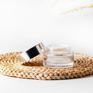 Botol Krim Transparan 20ml, 30ml, 40ml, Wadah Krim Mata dan Wajah, Tutup Perak Buram