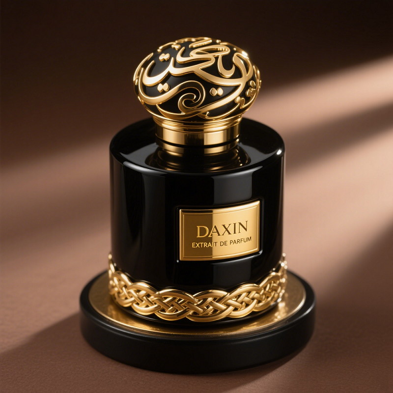 Round Gold Perfume Bottle