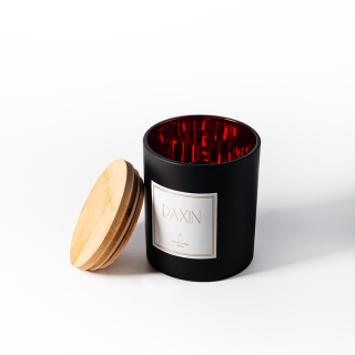 Luxury Cylinder Empty Black White Frosted Glass Candle Container Candle Holders Lanterns and Candle Jars