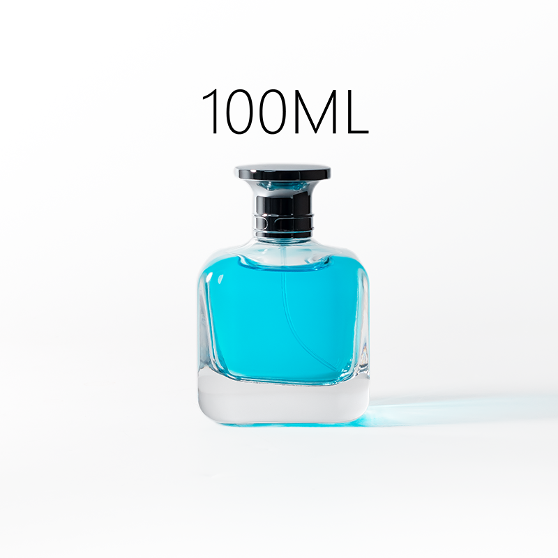 Square Shape Clear Glass Perfume Bottle