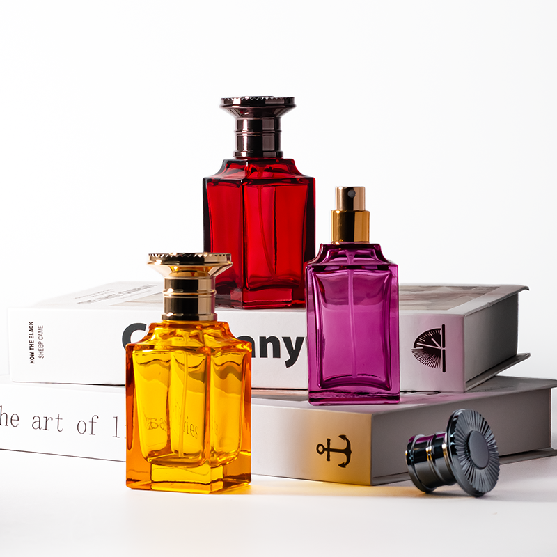 Penjualan Pabrik Parfum: Botol Kaca Parfum Isi Ulang 50ml Warna-warni dengan Kotak dan Kemasan