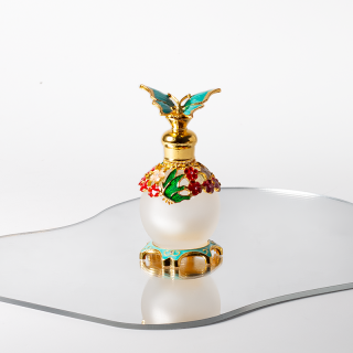 蝴蝶图案奢华金属玻璃瓶 15ml 25ml 阿拉伯精油香水瓶