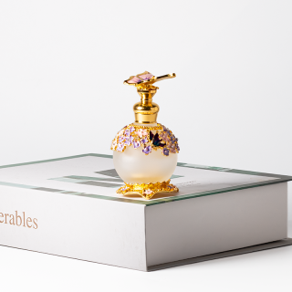 蝴蝶图案奢华金属玻璃瓶 15ml 25ml 阿拉伯精油香水瓶