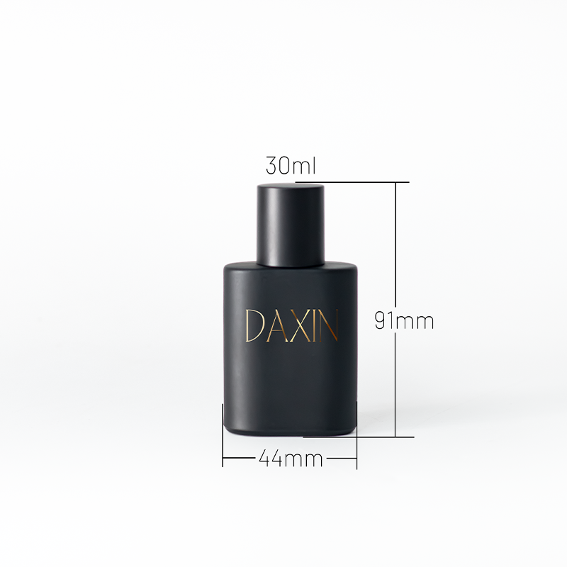Botol Semburan Minyak Wangi Lelaki Botol Kaca Hitam Matte Unik 30ml 50ml 100ml dengan Pembungkusan Premium