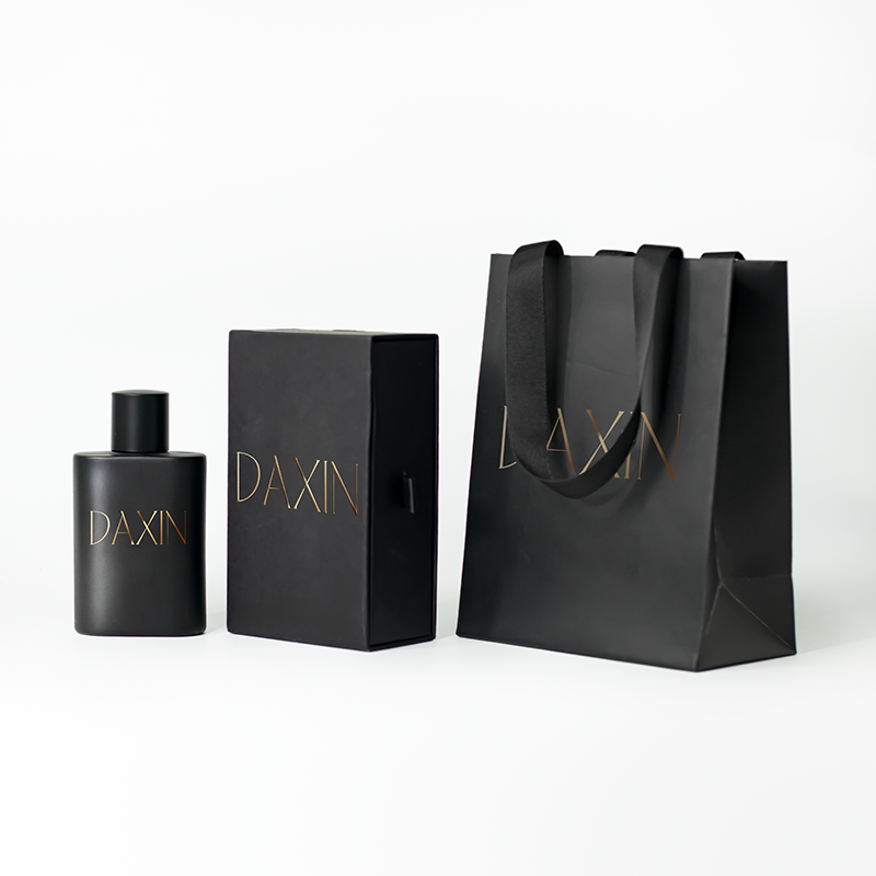 Men's Perfume Spray Bottle Unique Matte Black Glass Bottles 30ml 50ml 100ml with Premium Packaging