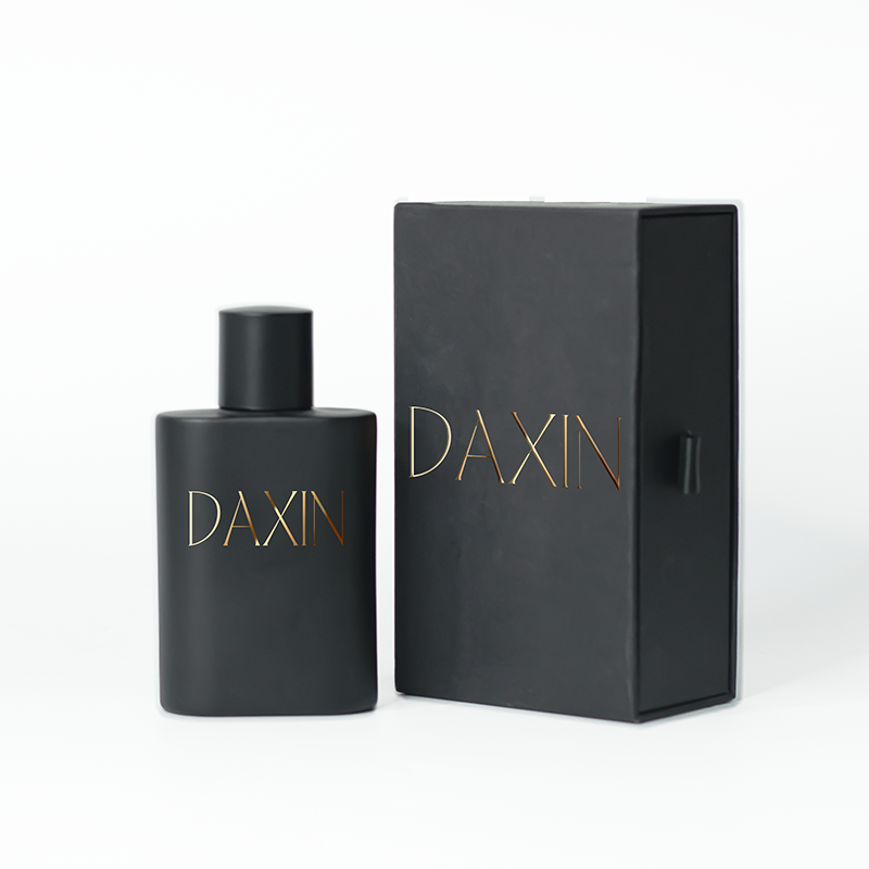 Botol Semburan Minyak Wangi Lelaki Botol Kaca Hitam Matte Unik 30ml 50ml 100ml dengan Pembungkusan Premium