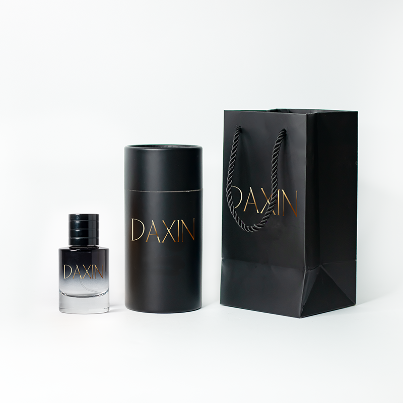 Customized Gradient Color 30ml 50ml 100ml Cylinder Perfume Glass Bottle with Black Cap Spray Pump