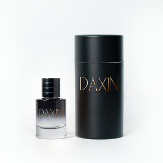 Individuell gestaltbarer, farbverlaufender, zylindrischer Glasflakon mit schwarzem Sprühverschluss (30 ml, 50 ml, 100 ml)