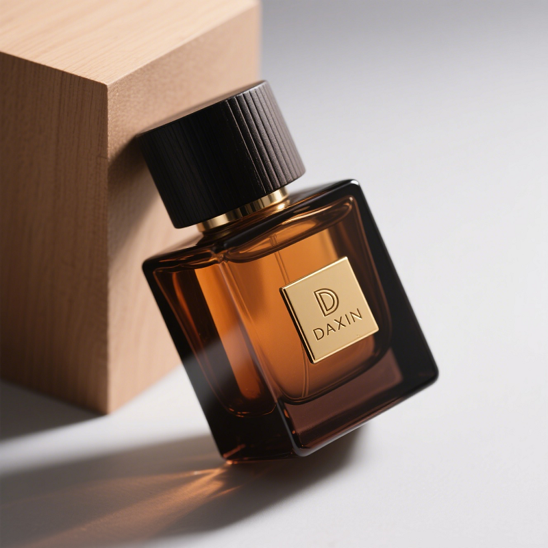 Custom Amber Private Label Square Glass Bottle