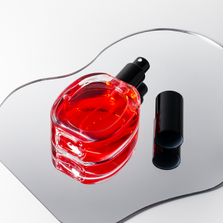 Botol Minyak Wangi Bulat Rata 30ml Berkualiti Tinggi Jualan Langsung Kilang Kaca Tebal Bawah dengan Penutup Hitam