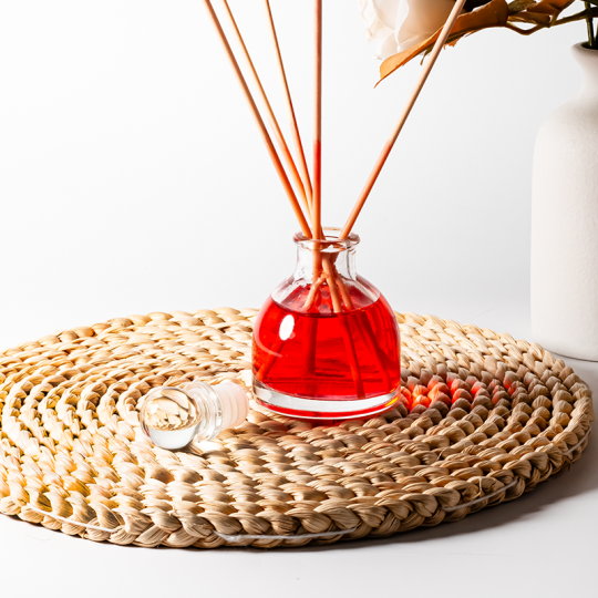 Round Bottom 50ml Semi-Circular Aromatherapy Dispenser Bottle with Cork Cap and Stick