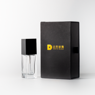 Elegant Square 25ml 50ml Foundation Bottles with Black Caps for False Eyelashes Frost Surface