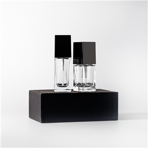 Elegant Square 25ml 50ml Foundation Bottles with Black Caps for False Eyelashes Frost Surface