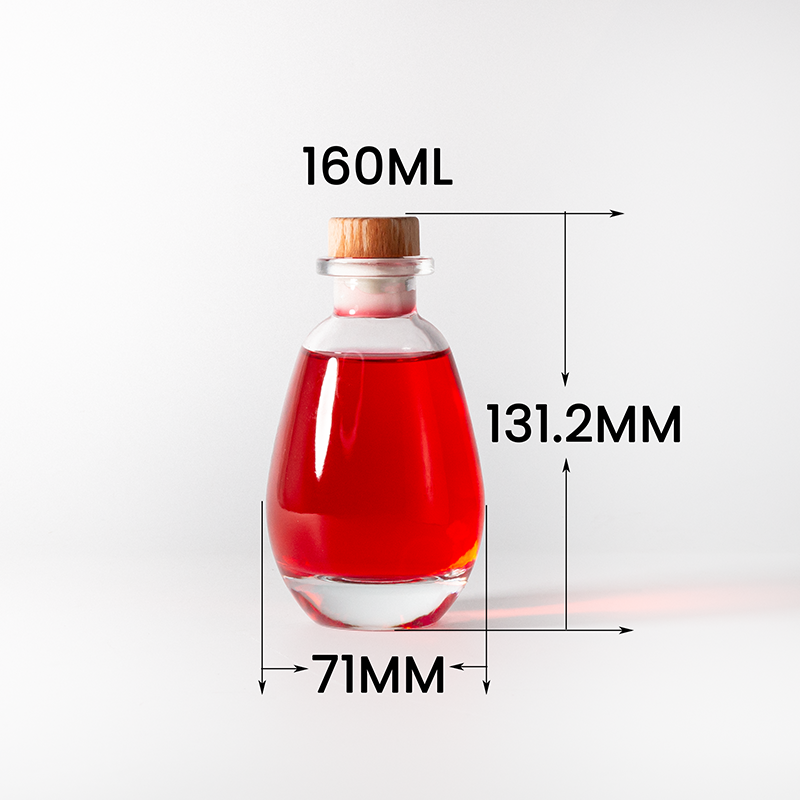 Transparent Oval Design Glass Bottle