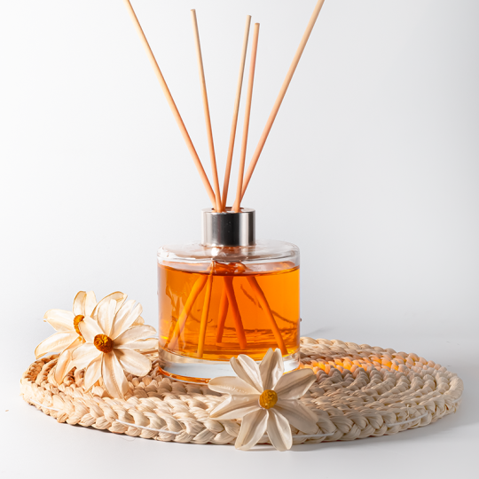 Round Reed Diffuser Aroma Glass Bottle 220ml Empty Glass Aromatherapy Bottle Jar